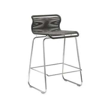 Panton One kitchen barstool - 黑色, paper/不锈钢 - Montana