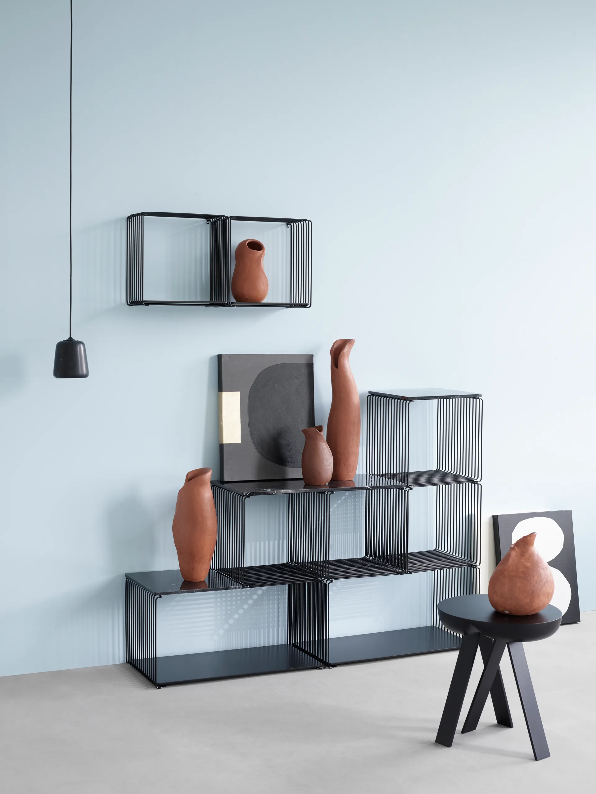Panton Wire Extended 置物架70x34,8x34,8cm, 黑色 Montana