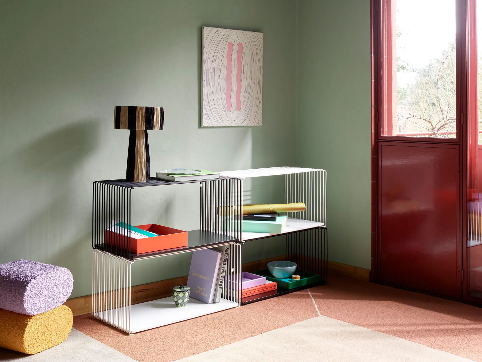 Panton Wire Extended 置物架70x34,8x34,8cm, 黑色 Montana