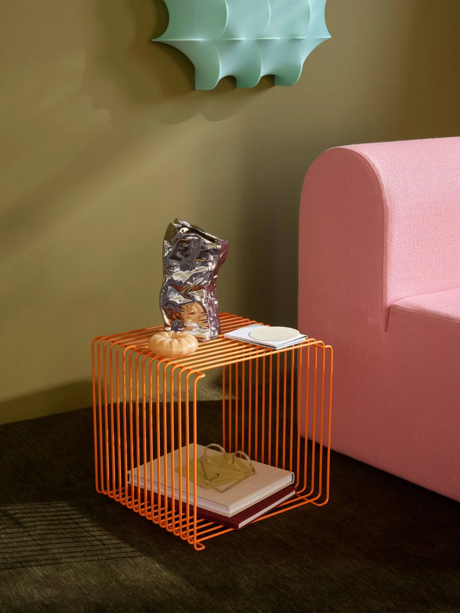 Panton Wire Single 置物架34,8x34,8x34,8cm, Tangerine Montana