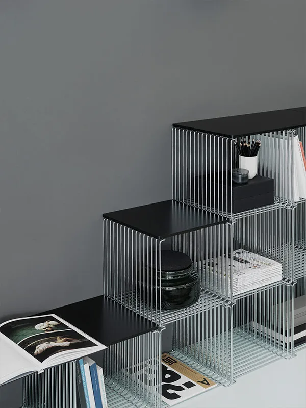 Panton Wire Single 置物架34,8x34,8x34,8cm, 铬色 Montana