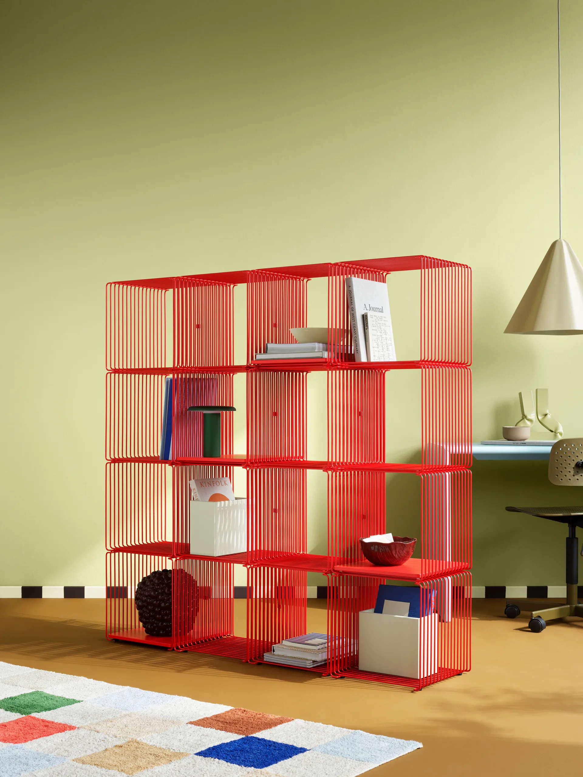 Panton Wire Single 置物架34,8x34,8x34,8cm, 玫瑰果色 Montana