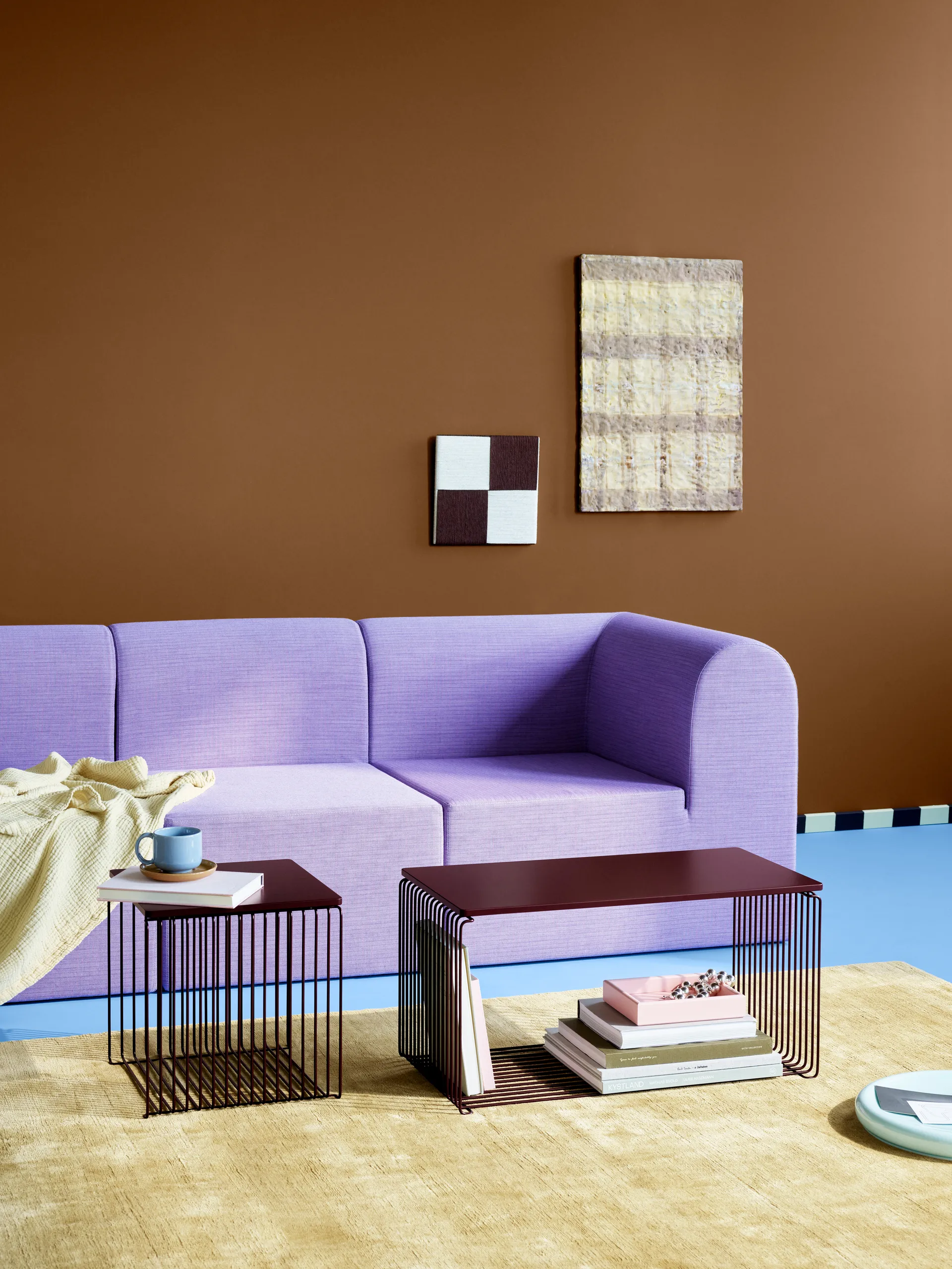 Panton Wire tabletop 70,1x34,8 cm, Black red Montana