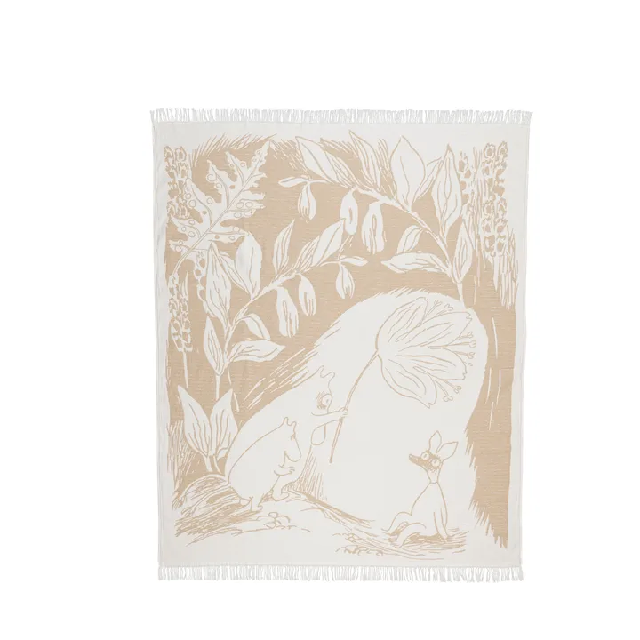 姆明棉质装饰毯130x170cm - 米色 - Moomin Arabia