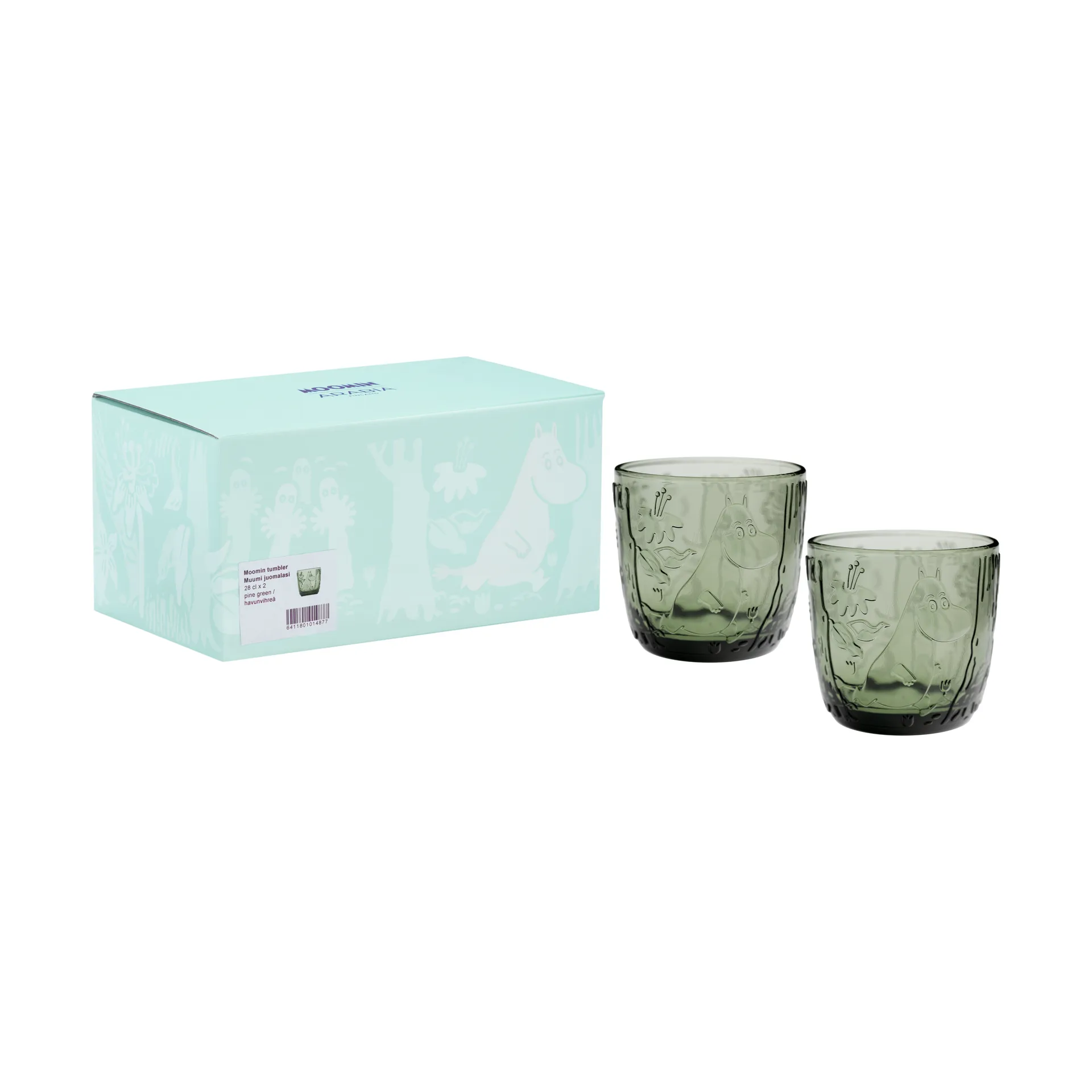 姆明 水杯 280ml 2件装, Pine 绿色 Moomin Arabia