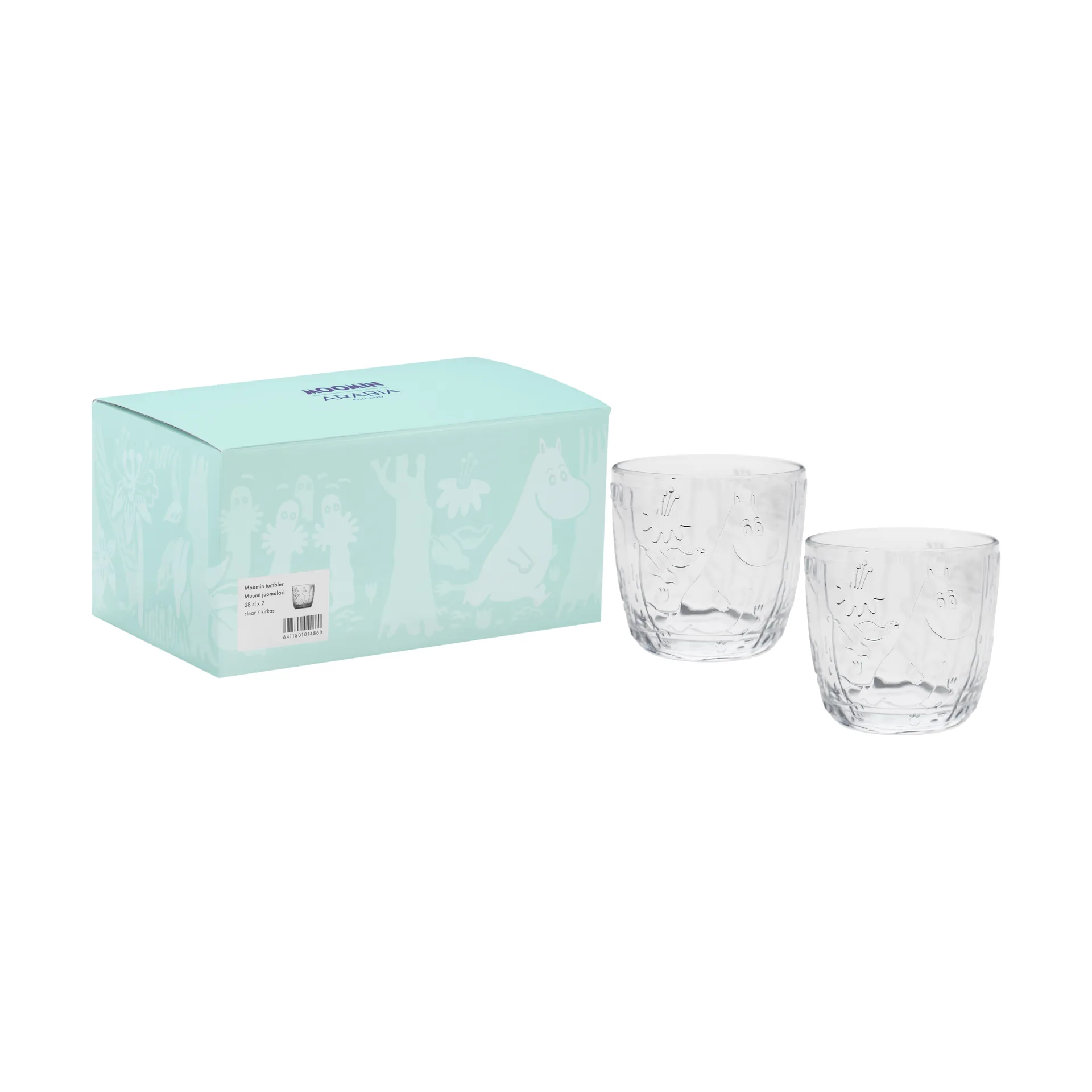 姆明 水杯 280ml 2件装, 透明 Moomin Arabia