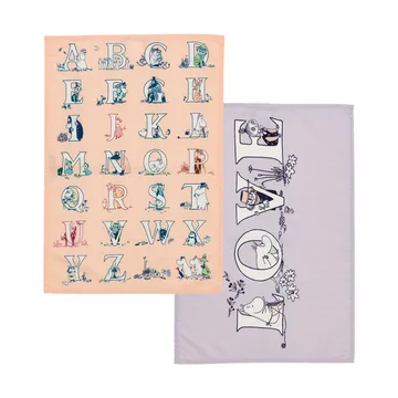 姆明 厨用巾50x70cm 2件 - 字母表 - Moomin Arabia