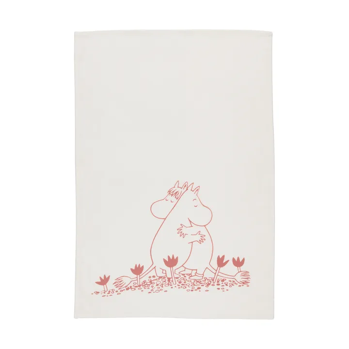 姆明厨房巾 50x70cm - 挚爱白色 - Moomin Arabia