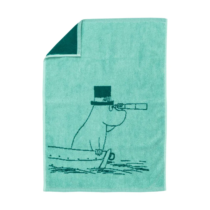 姆明卡通图案擦手巾50x70cm - 姆明爸爸蓝绿色 - Moomin Arabia