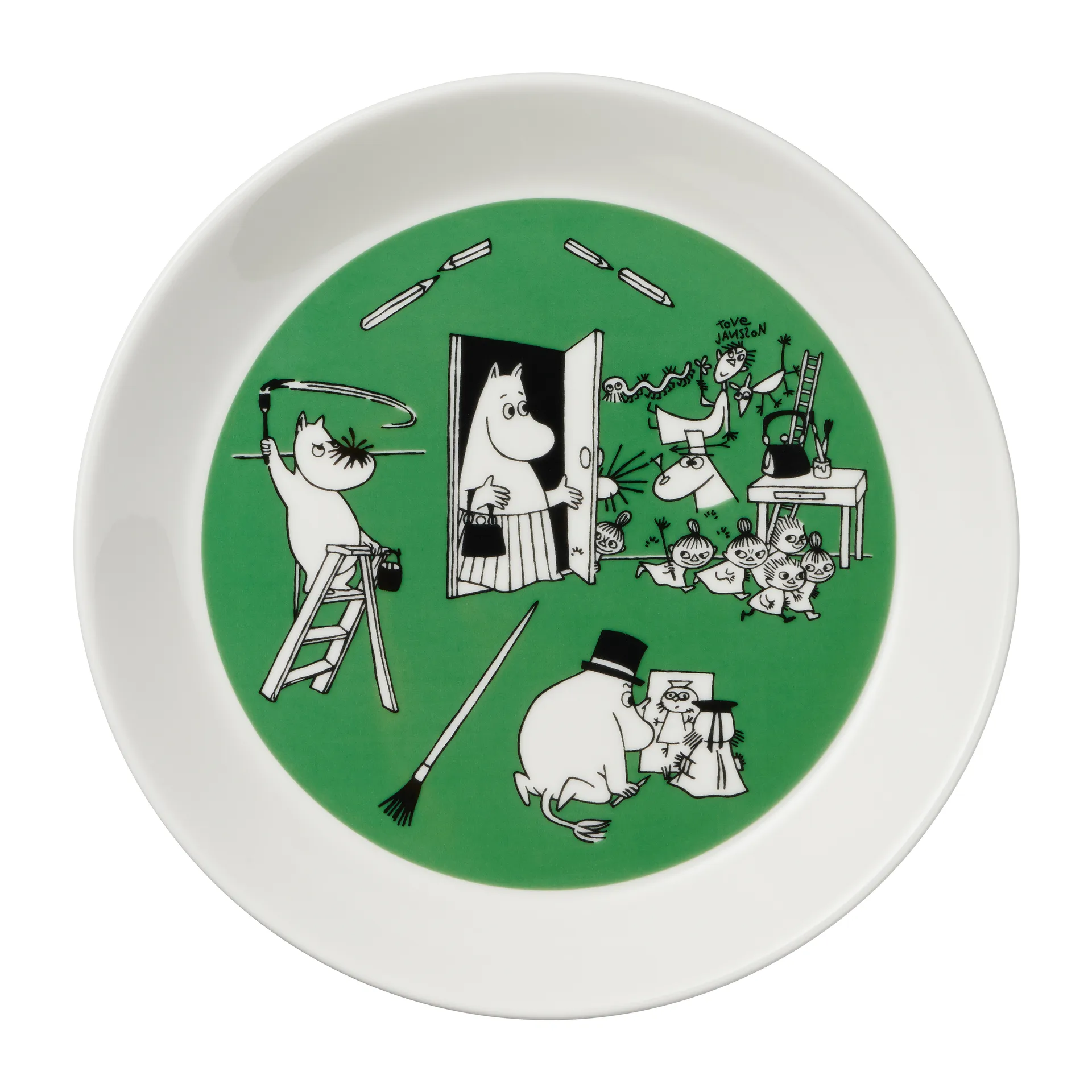 Drawing & Christmas Moomin 盘子2件装, Ø19 cm Moomin Arabia