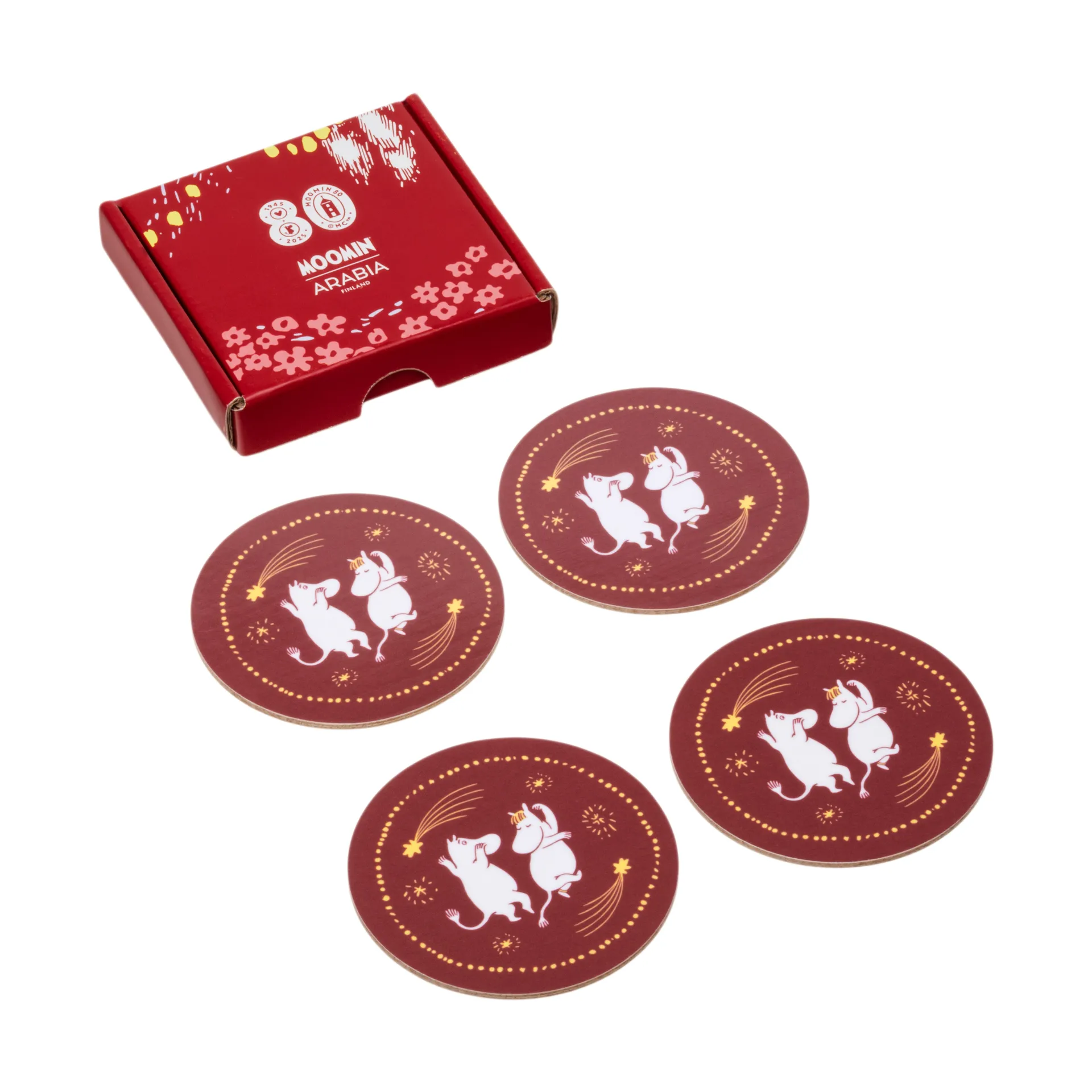 Festive Moments 姆明 杯垫 套装 of 4, Ø9 cm Moomin Arabia