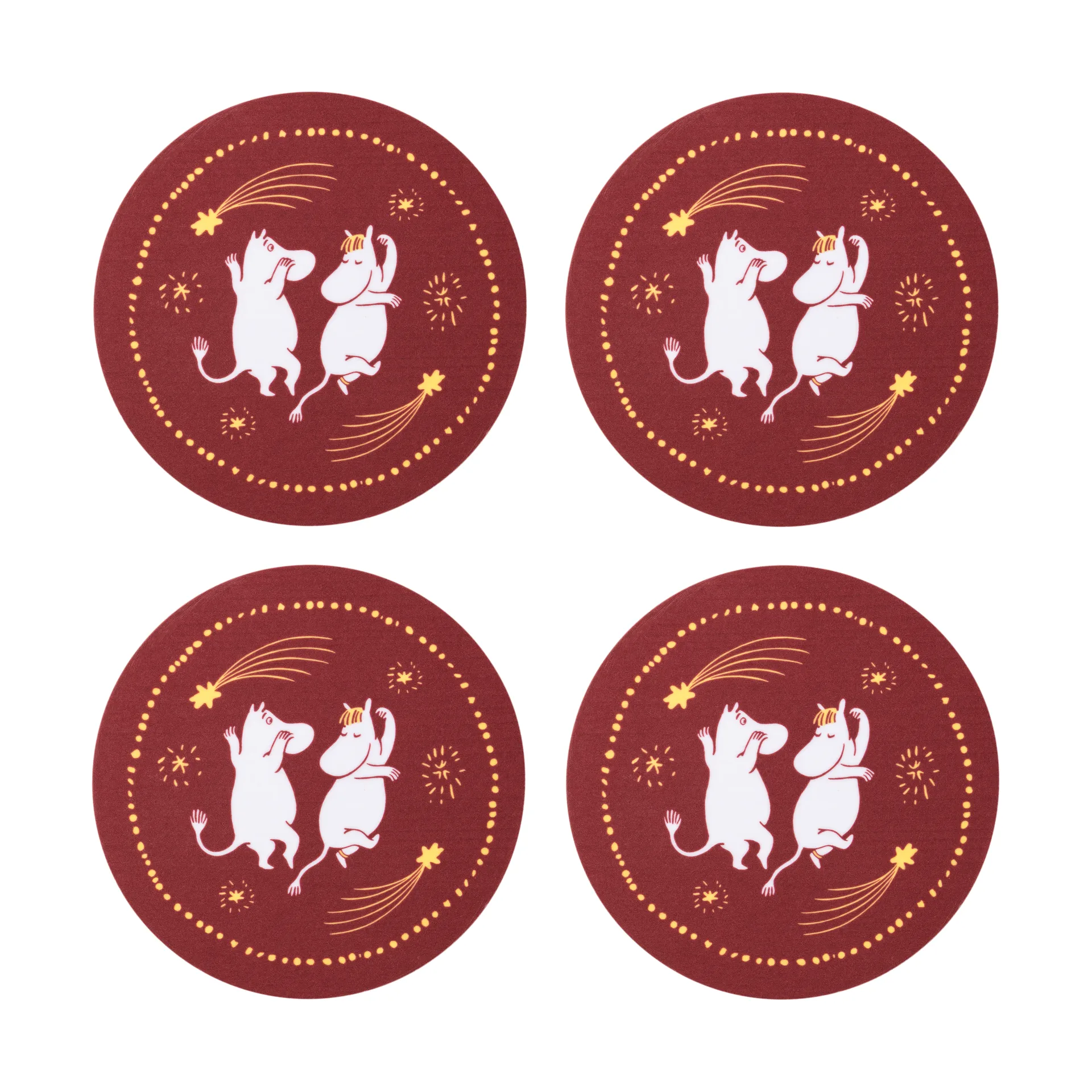 Festive Moments 姆明 杯垫 套装 of 4, Ø9cm Moomin Arabia