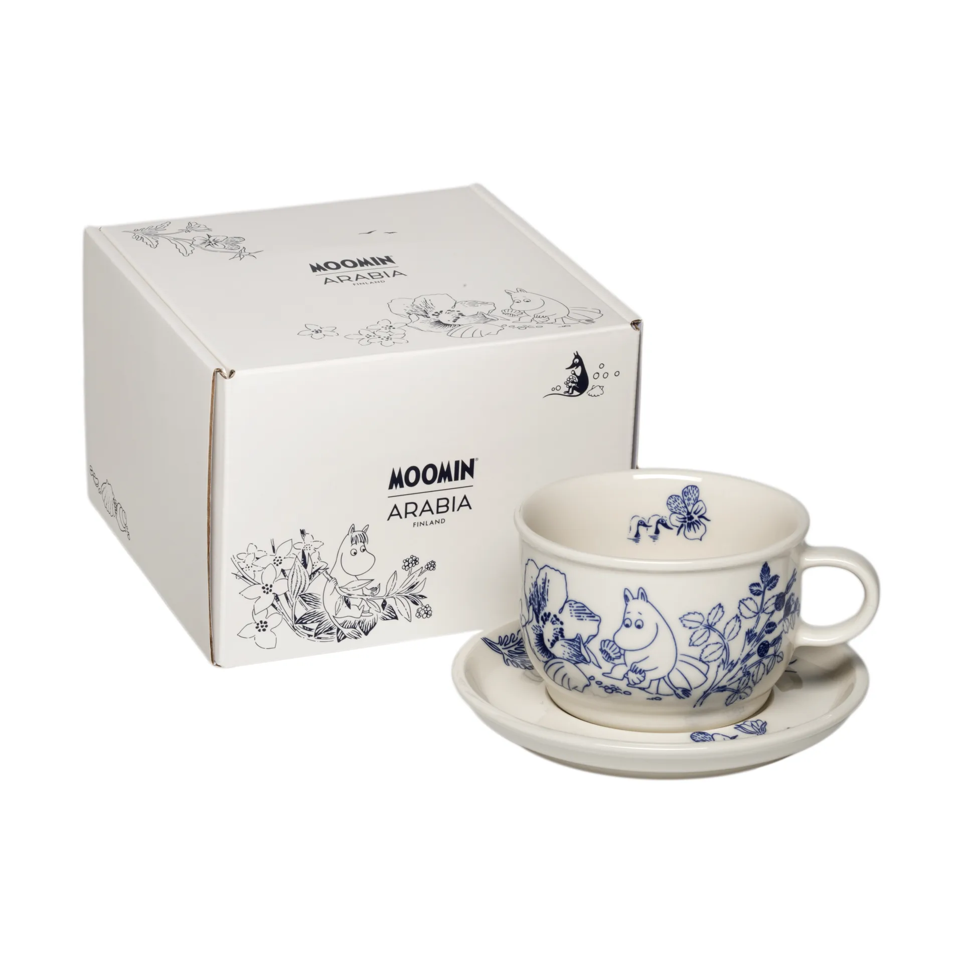 Haru系列 姆明青花 杯子和碟子, 2 pieces Moomin Arabia