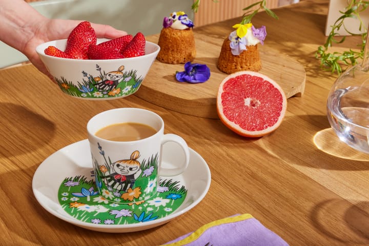 Little My and meadow Moomin 姆明碗, 白色底-彩色��图案 Moomin Arabia
