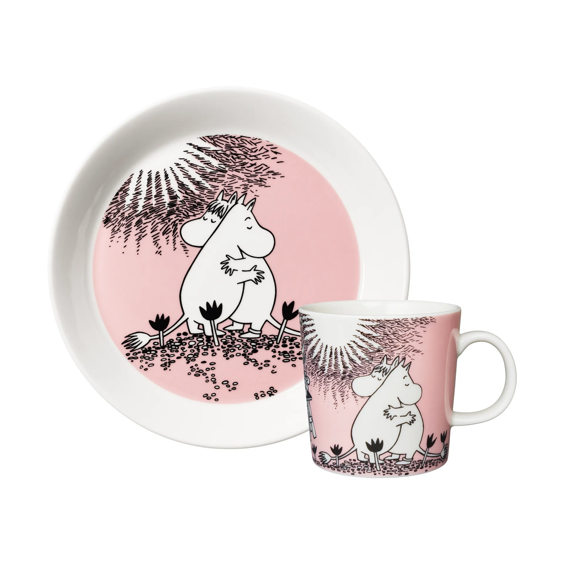 Love 30 Years 姆明马克杯 & 盘子 限量版, 2 pieces Moomin Arabia