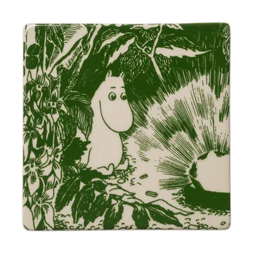 Moomin姆明神秘森林系列玻璃杯垫 - 绿色_10x10cm_2件装 - Moomin Arabia