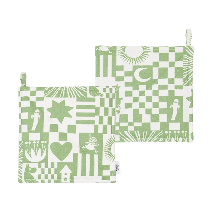 Moomin 姆明派对系列隔热垫22x22cm两件装 - 绿色 - Moomin Arabia