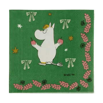 Moomin姆明卡通图案纸质餐巾纸 - 爱情礼物，33x33cm，20片 - Moomin Arabia
