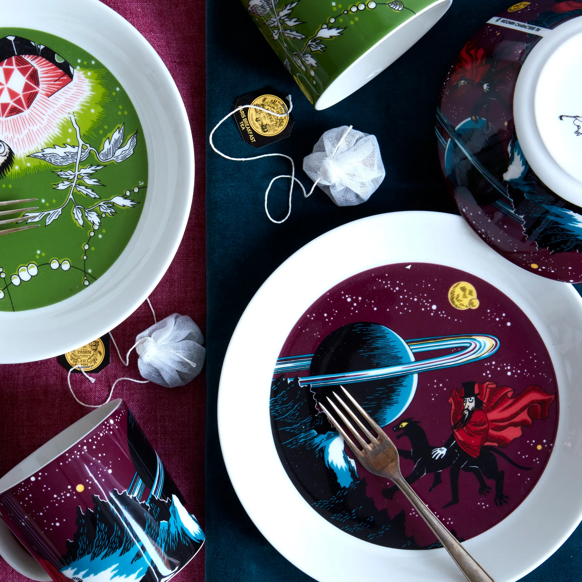 Moomin Thingumy & Bob King's Ruby餐盘, 绿色 Moomin Arabia