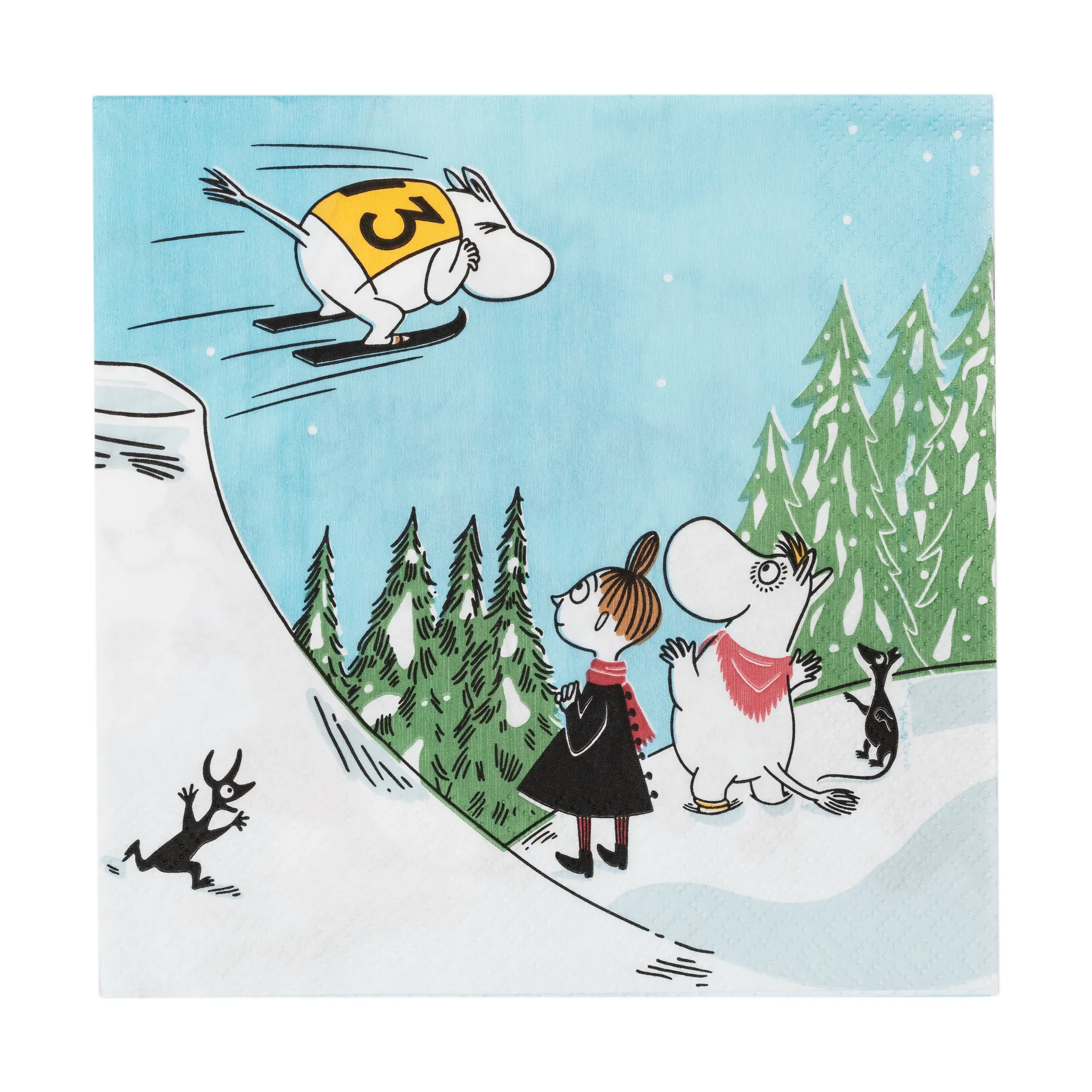 姆明 napkins 33x33 cm, Ski jumping Moomin Arabia