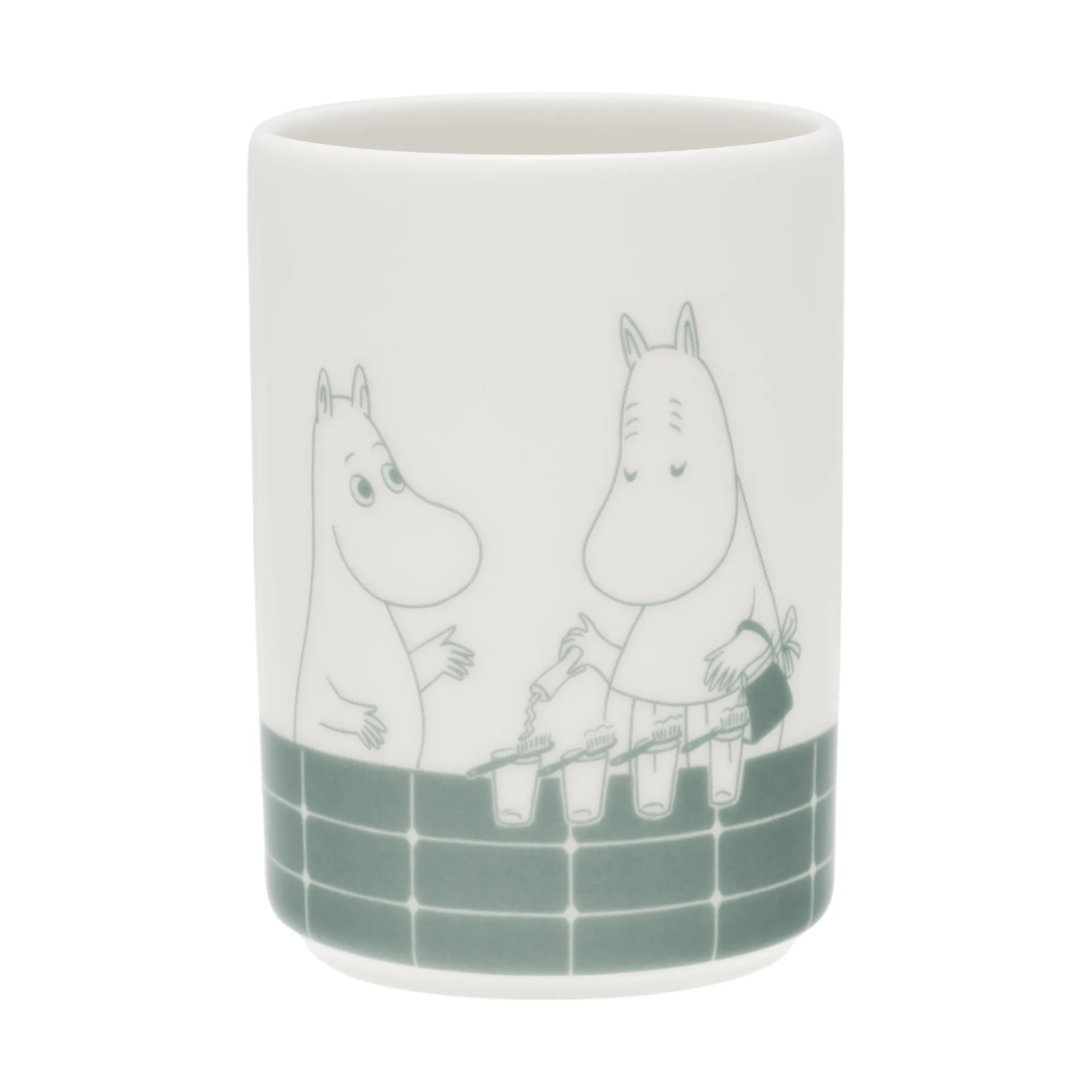 姆明牙刷架, 沐浴时光绿_白色 Moomin Arabia