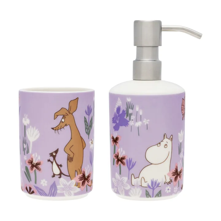 姆明皂液器和牙刷架 - 花园印花 - Moomin Arabia