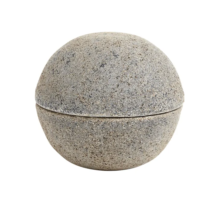 Stain灰色糖果罐直径15cm - 灰色配棕色 - MUUBS
