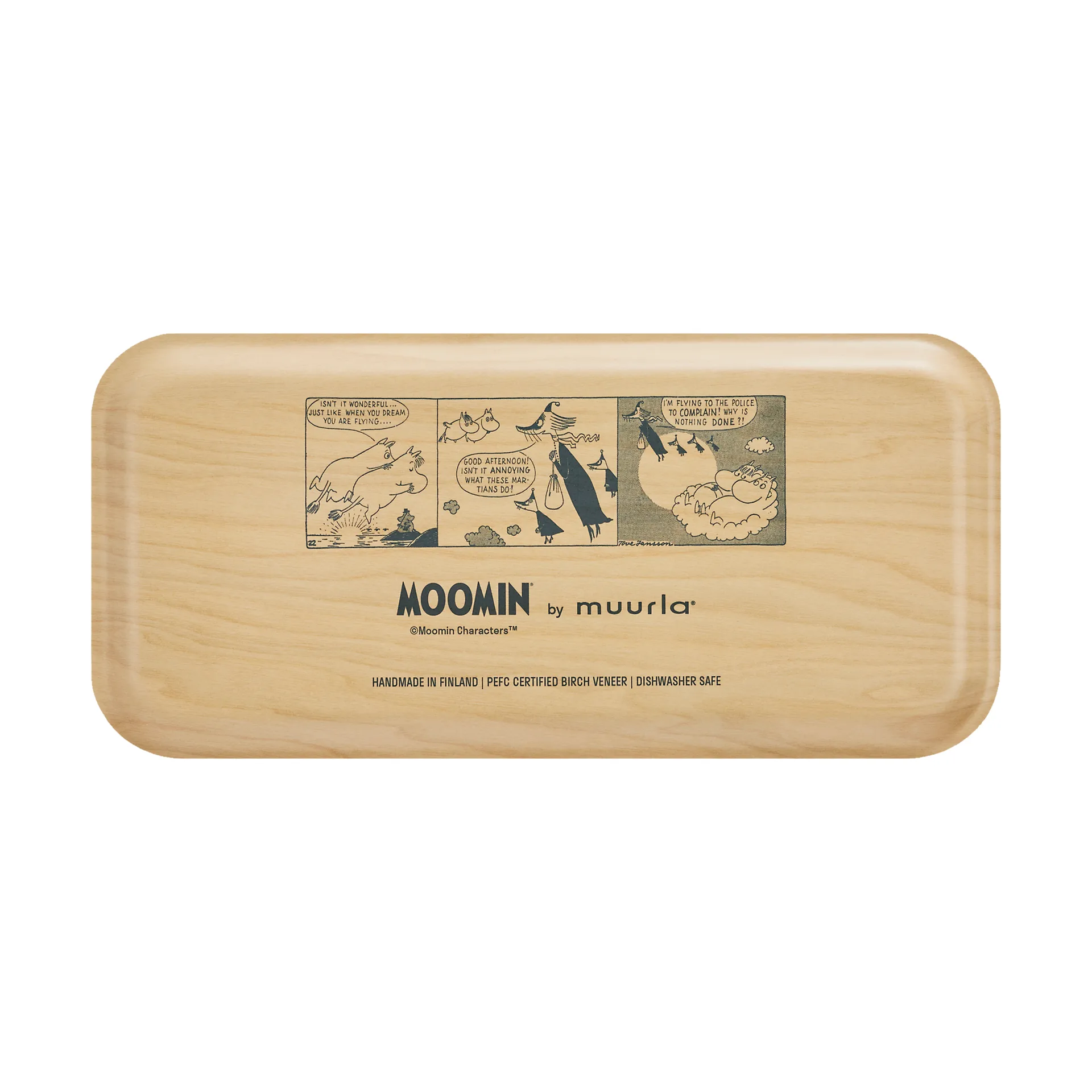 姆明 托盘 13x27 cm, In the clouds Muurla