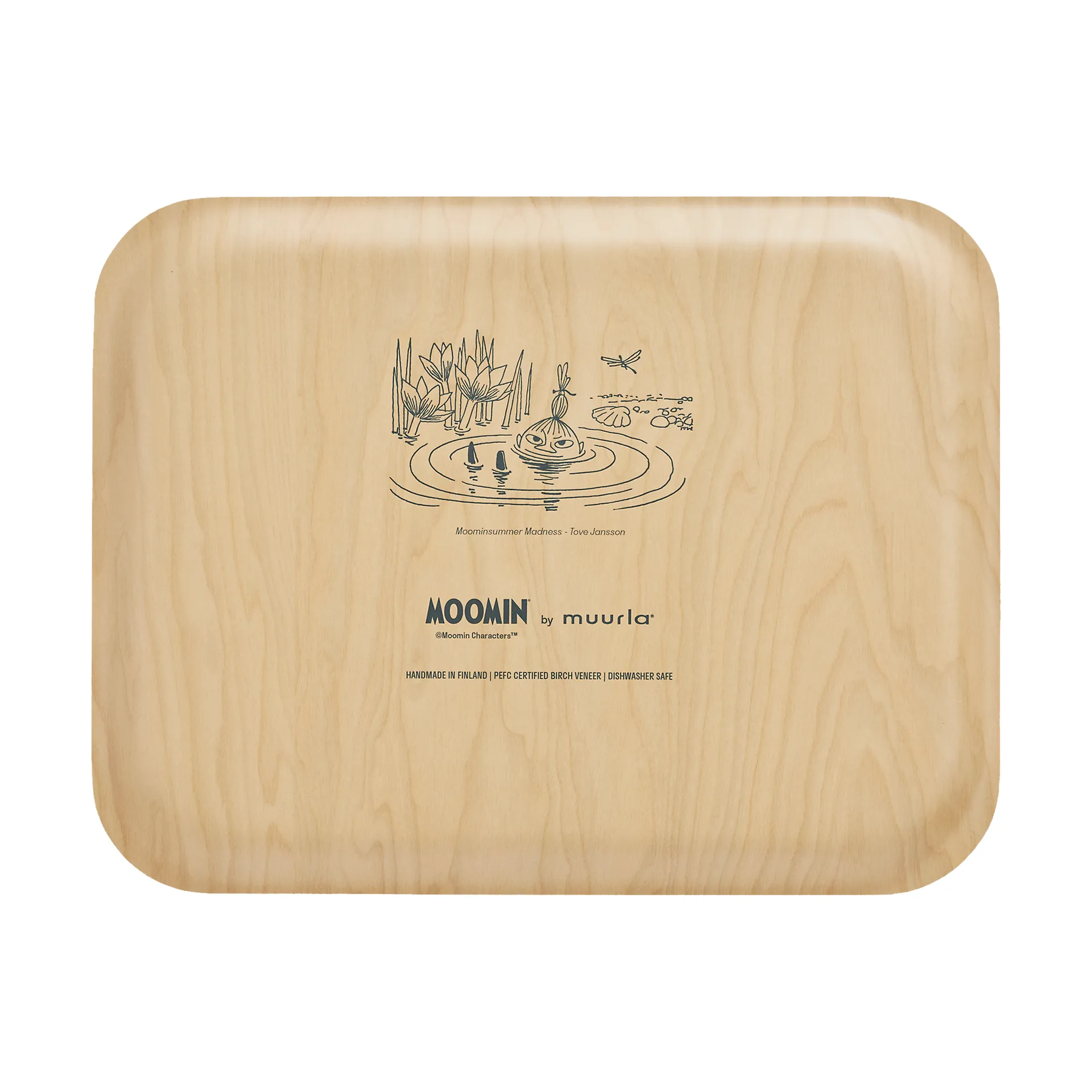 姆明 托盘 28x36 cm, The pond Muurla