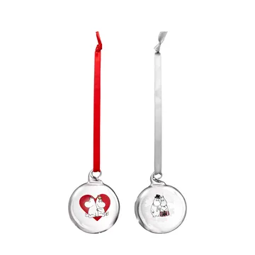 姆明 圣诞摆设/挂件/装饰 Ø5 cm 2件 - Heart-snowflake - Muurla