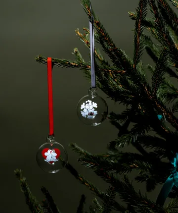 姆明 圣诞摆设/挂件/装饰 Ø5 cm 2件 - Heart-snowflake - Muurla