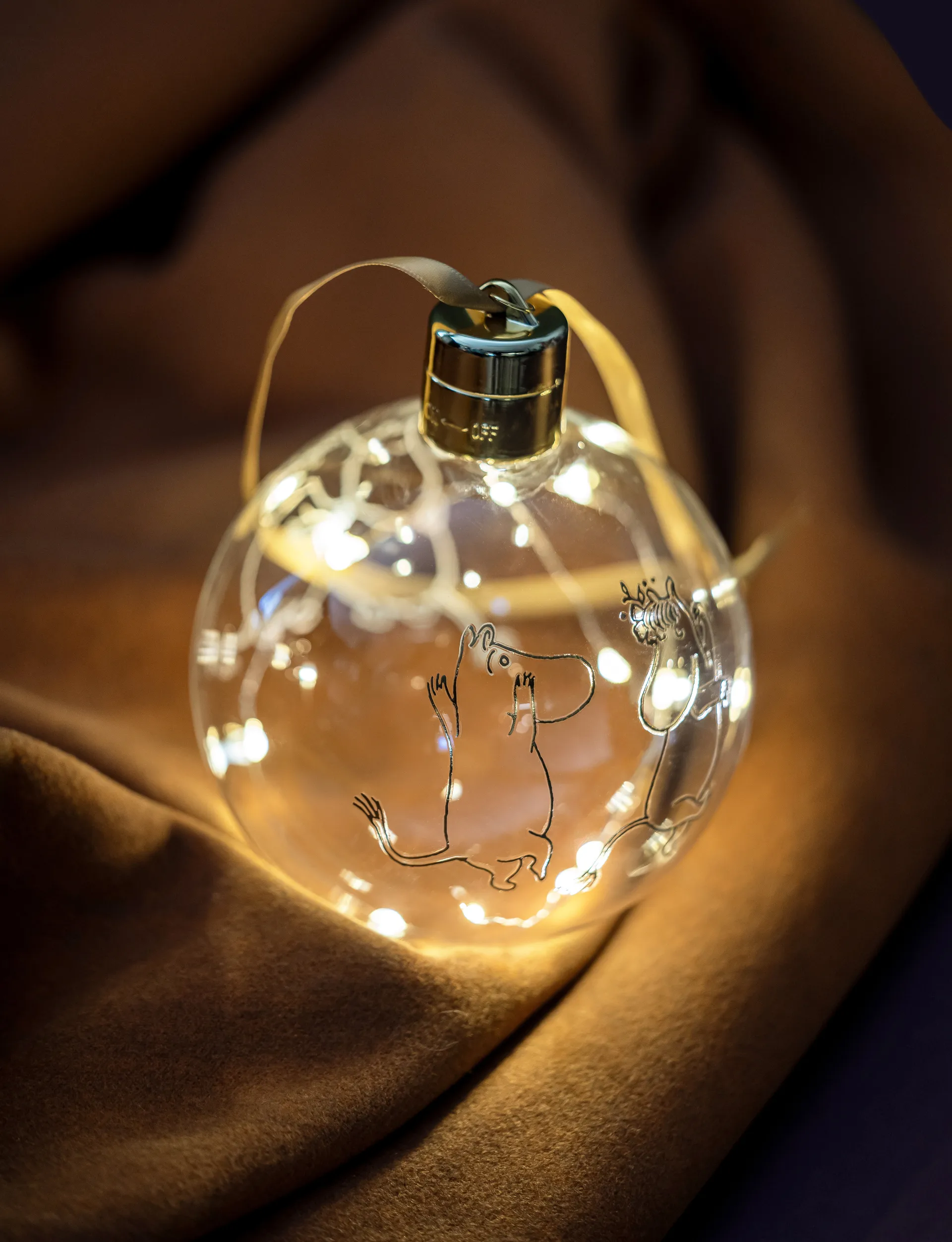 姆明 80 圣诞摆设/挂件/装饰 with LED light Ø11 cm, 透明 Muurla