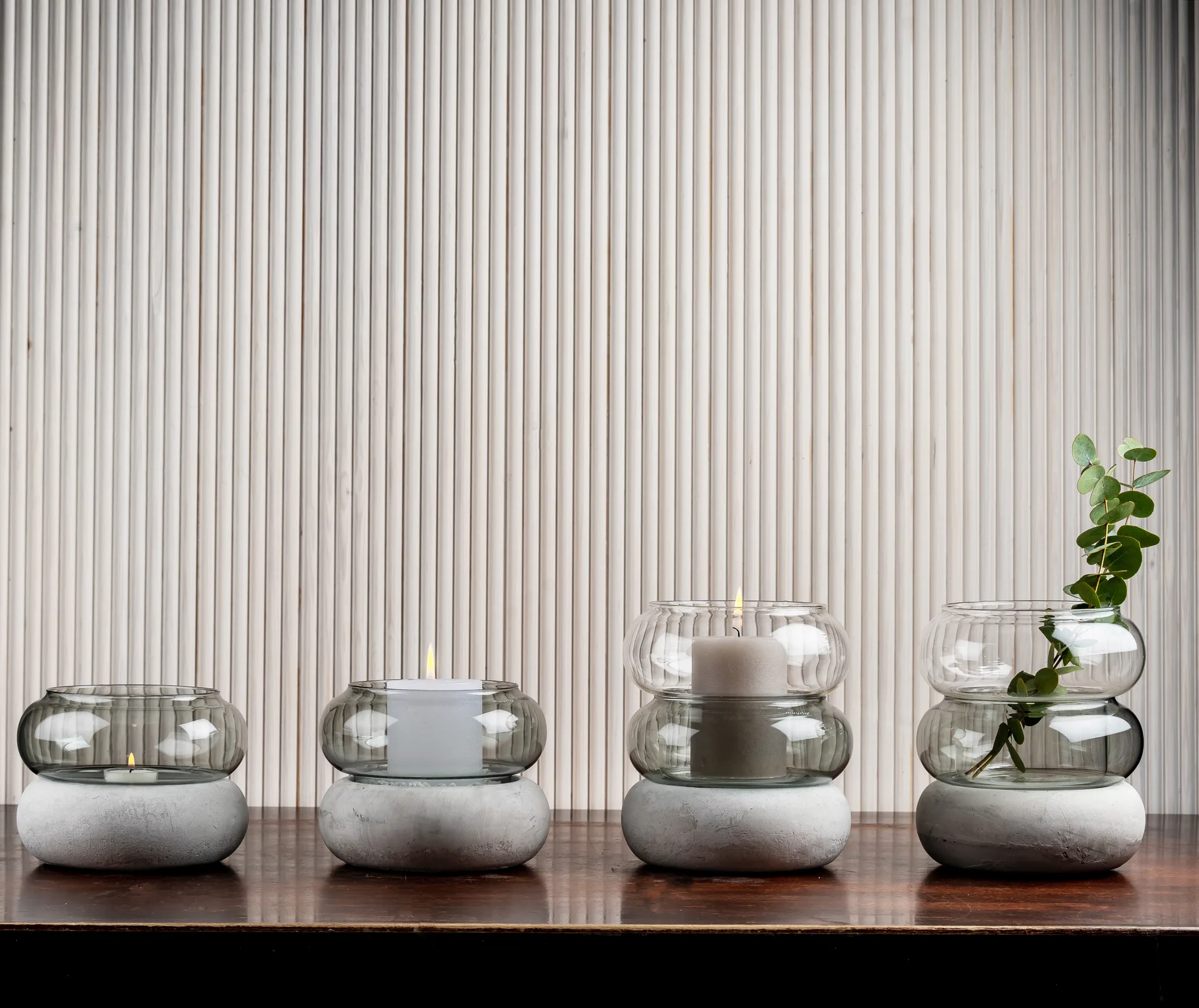 Bagel  花瓶 /lantern 22 cm, 灰色 Muurla