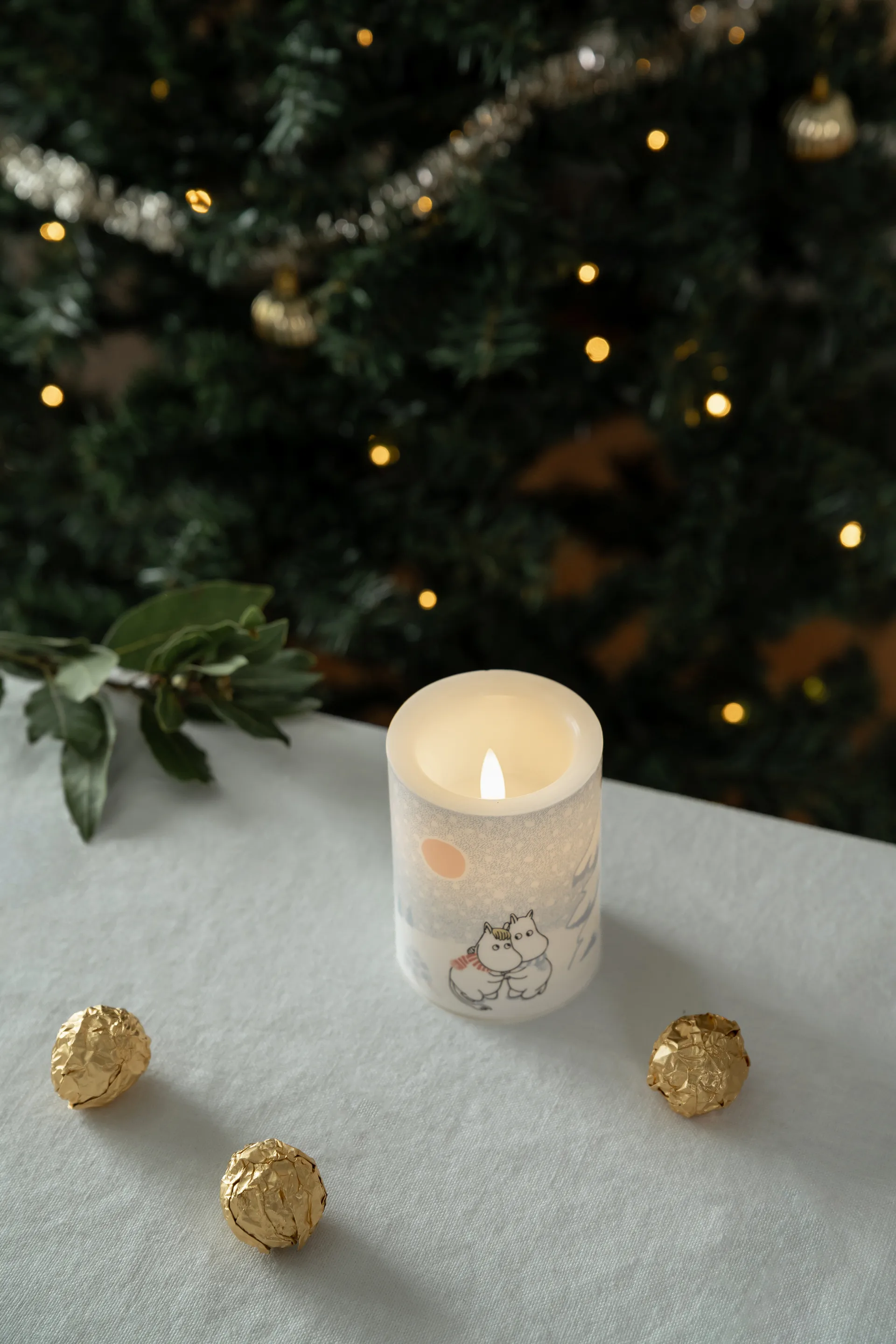 姆明 block 蜡烛 LED 10 cm, Let it 雪白 Muurla