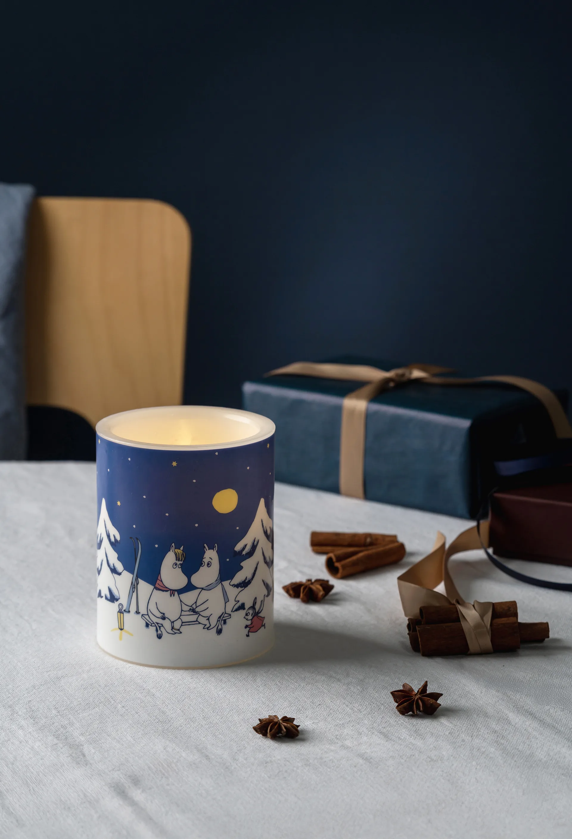 姆明 block 蜡烛 LED 12,5 cm, Starry night Muurla