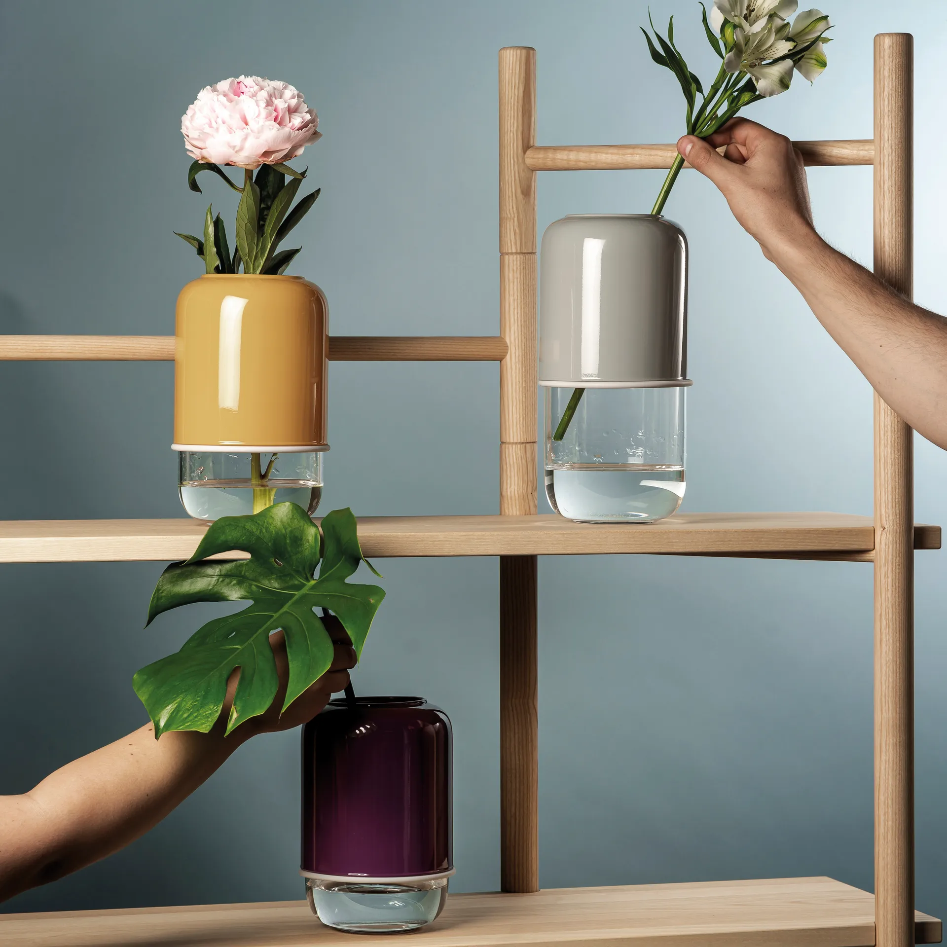 Capsule adjus桌子 花瓶 18-28 cm, 紫色-clear Muurla