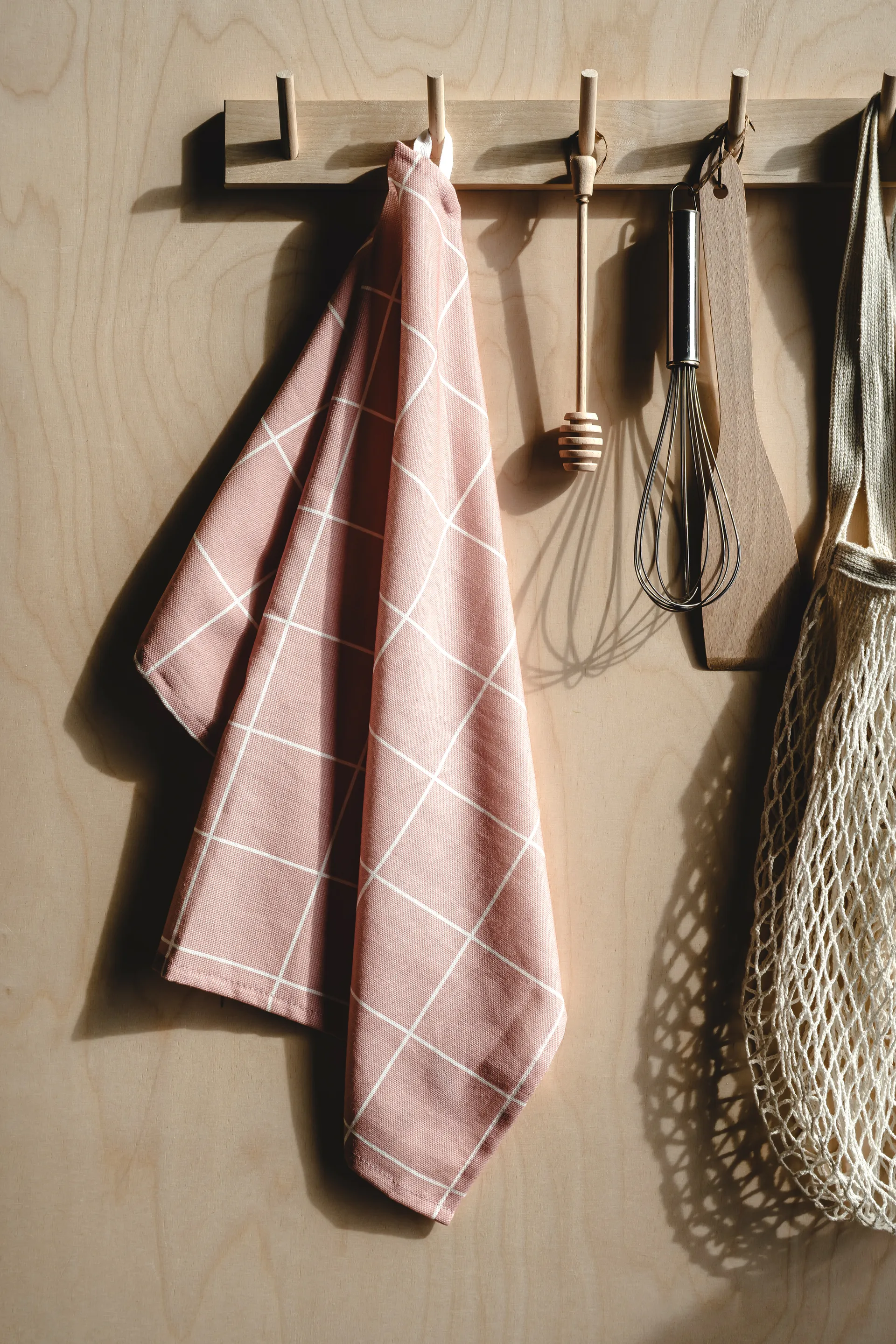 Checks & Stripes 厨房巾 50x70 cm, 粉色 Muurla