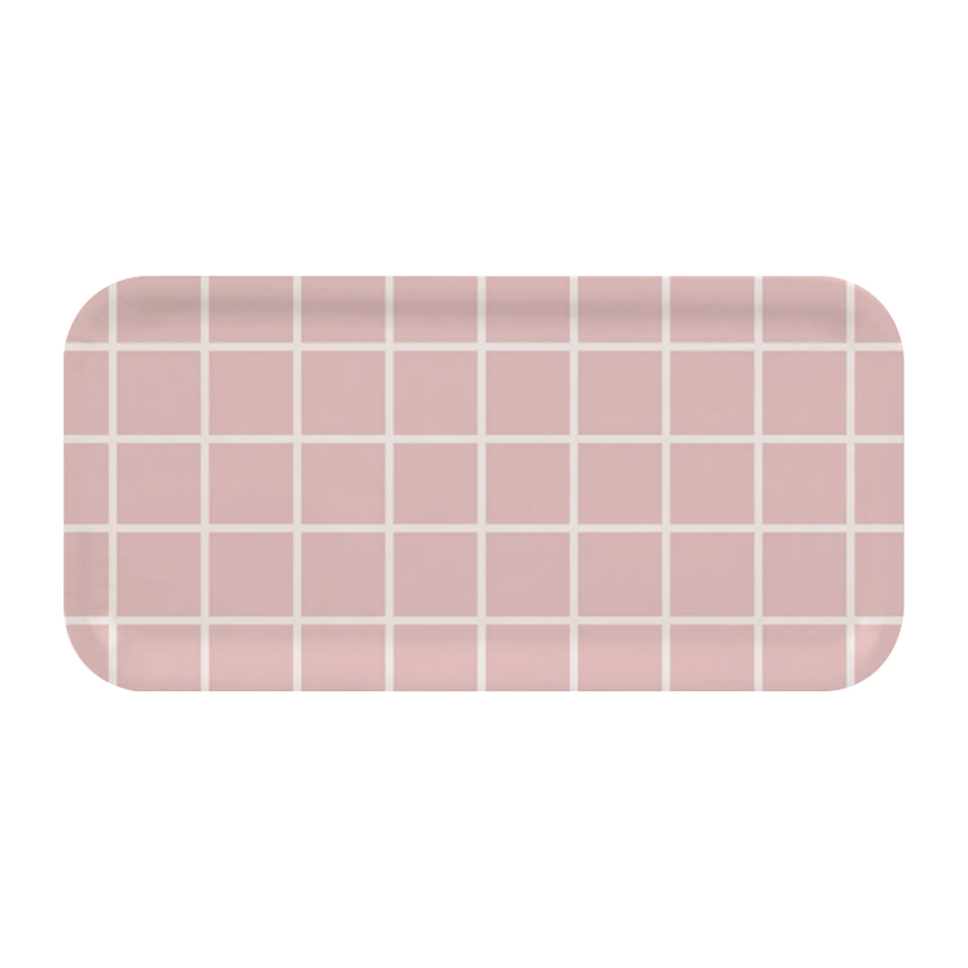 Checks & Stripes tray 13x27 cm, 粉色-白色 Muurla