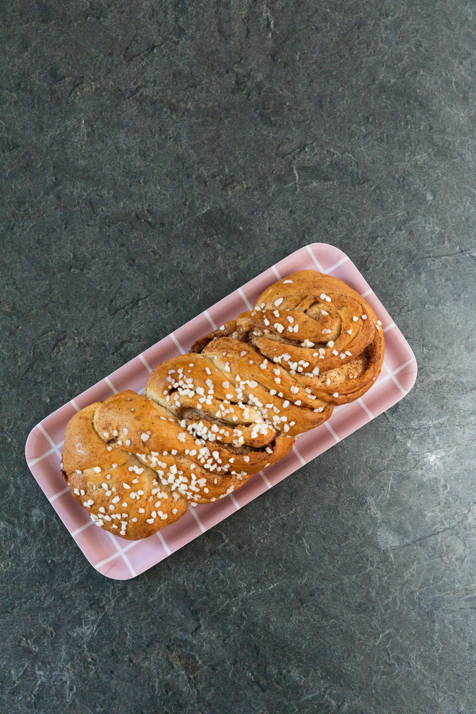 Checks & Stripes tray 13x27 cm, 粉色-白色 Muurla