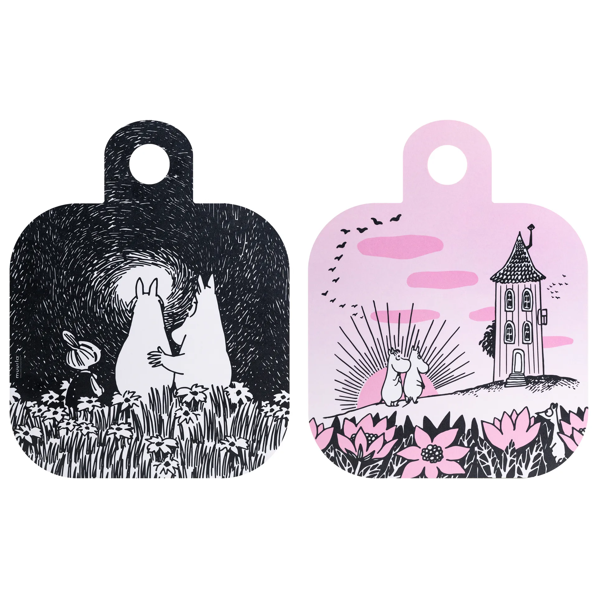 Chop & Serve Friendship 托盘 25x32 cm, 黑色-粉色 Muurla