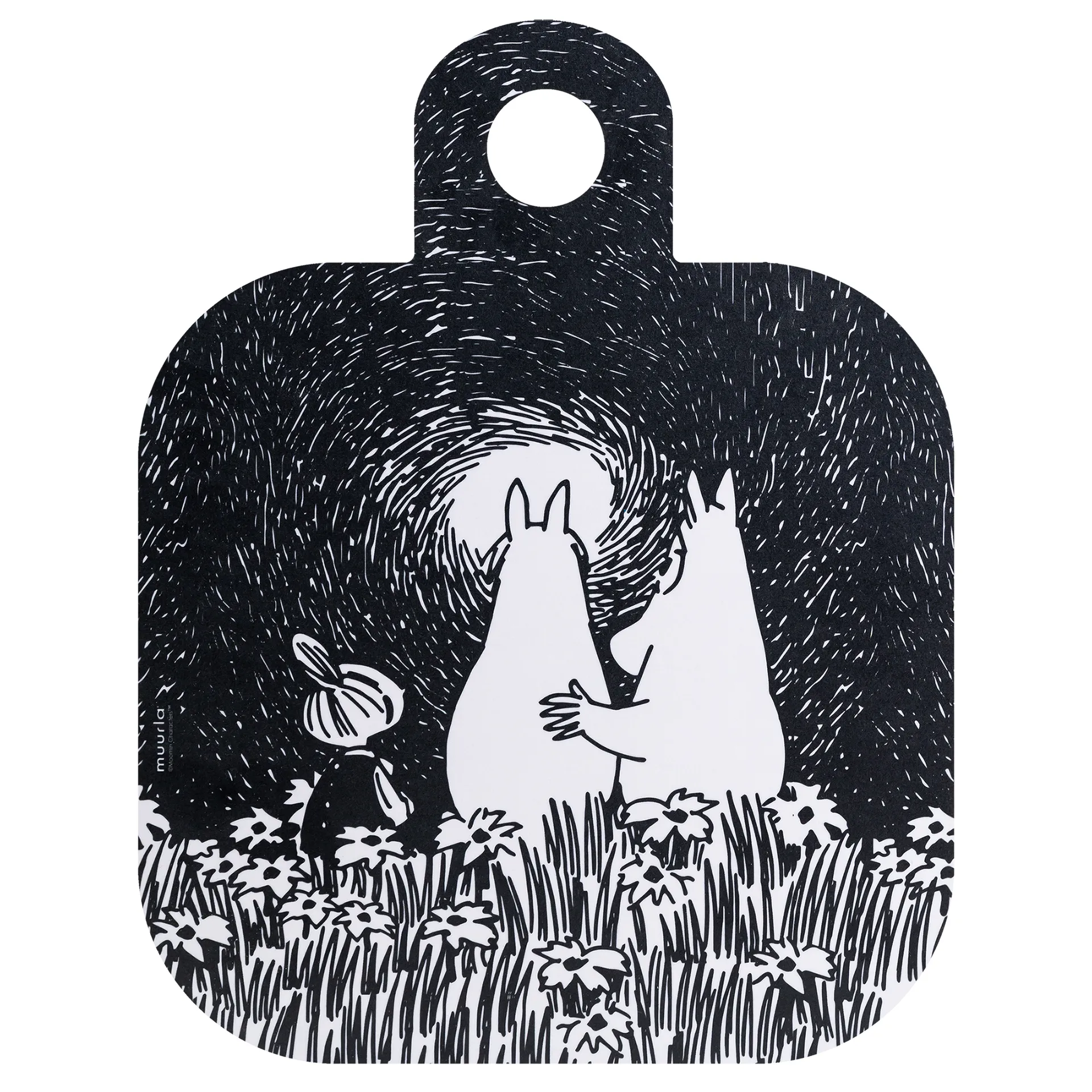 Chop & Serve Friendship 托盘 25x32cm, 黑_粉色 Muurla