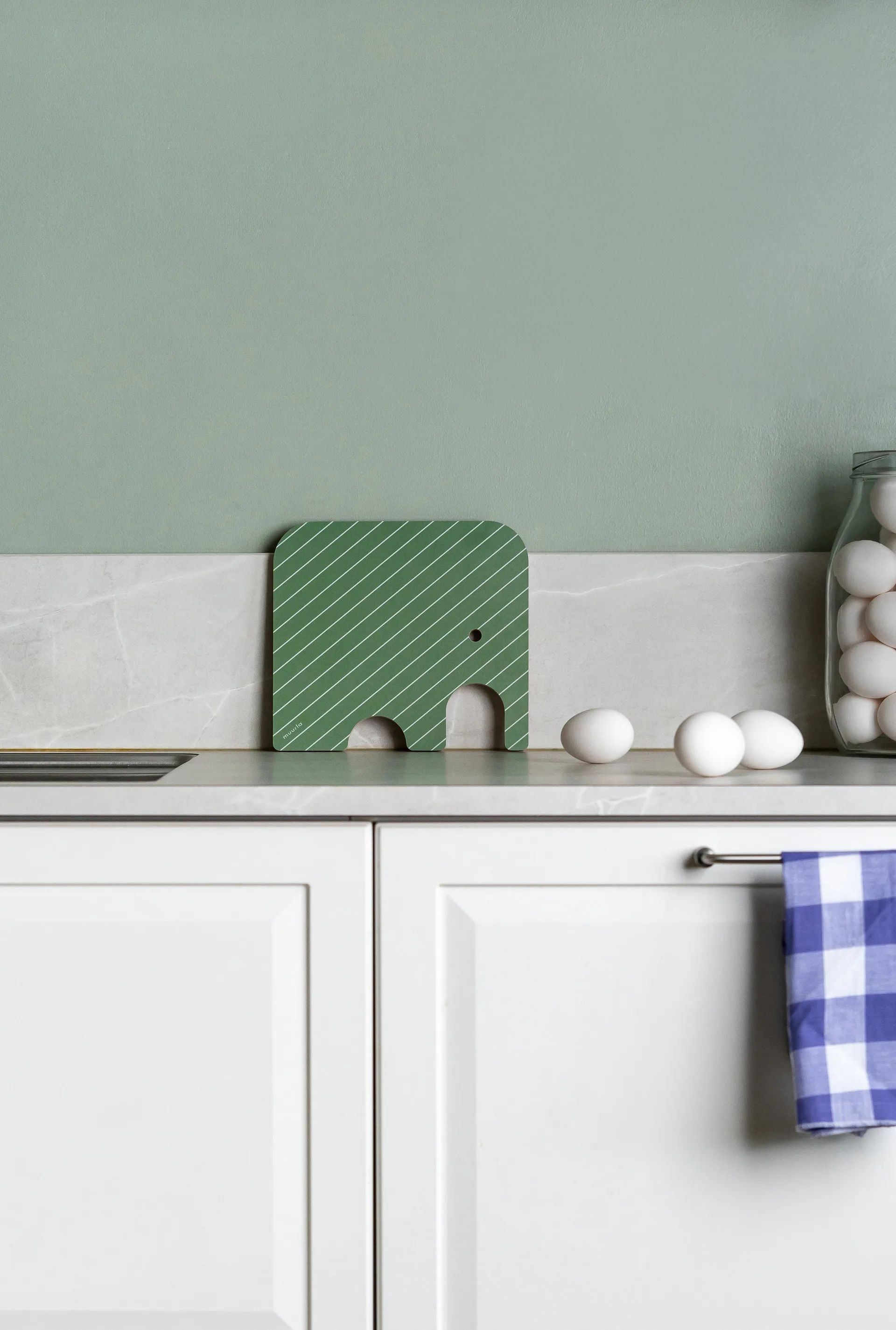 Elephant Chop & Serve 切菜板/砧板 S, 绿色 Muurla