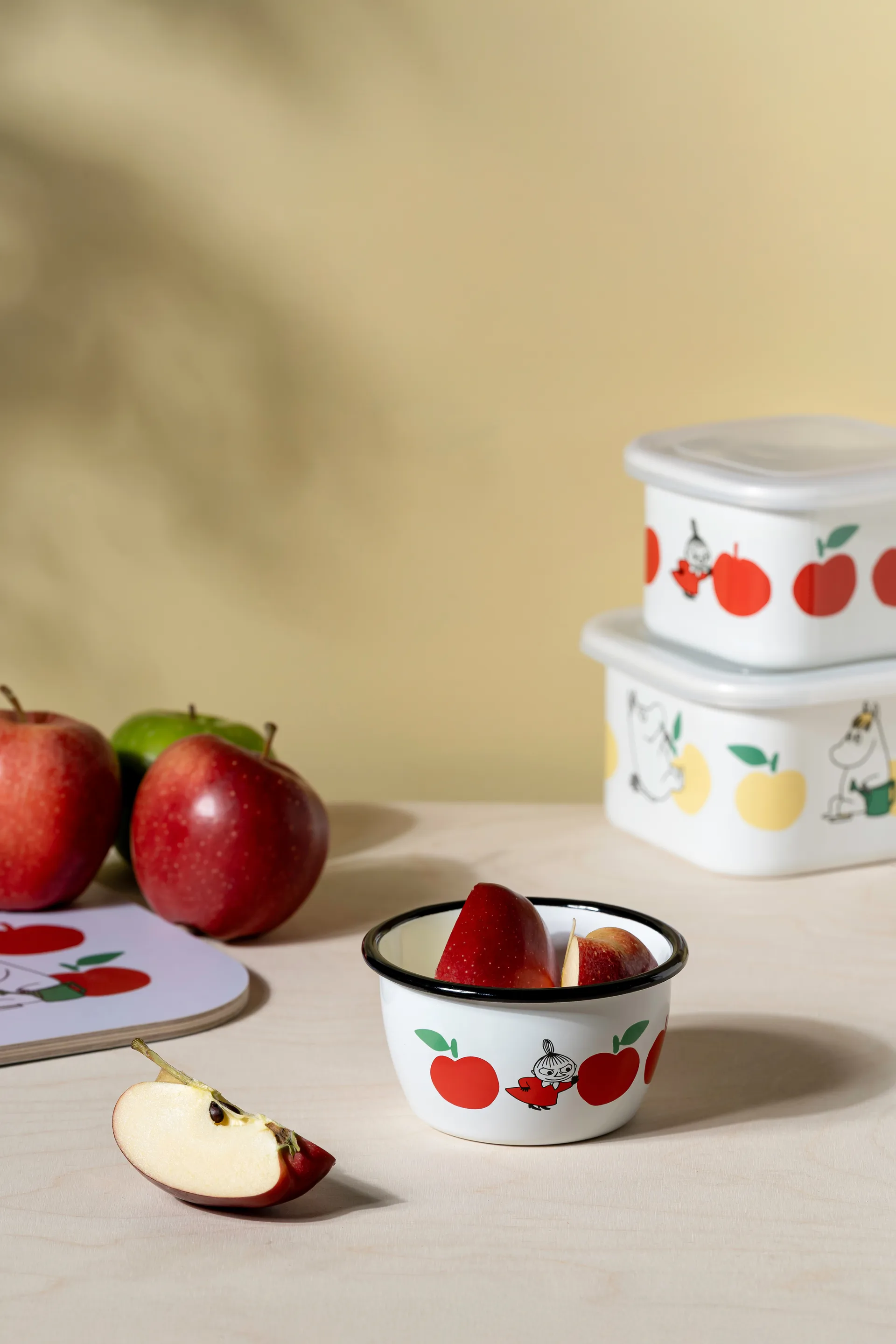 姆明 enamel 碗 30 cl, Joyfull Apples-红色 Muurla