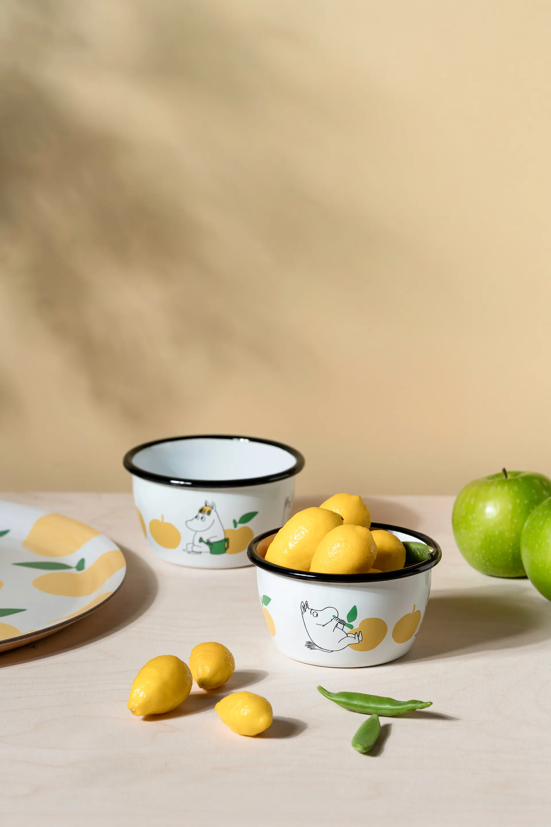 姆明 enamel 碗 30 cl, Joyfull Apples-黄色 Muurla