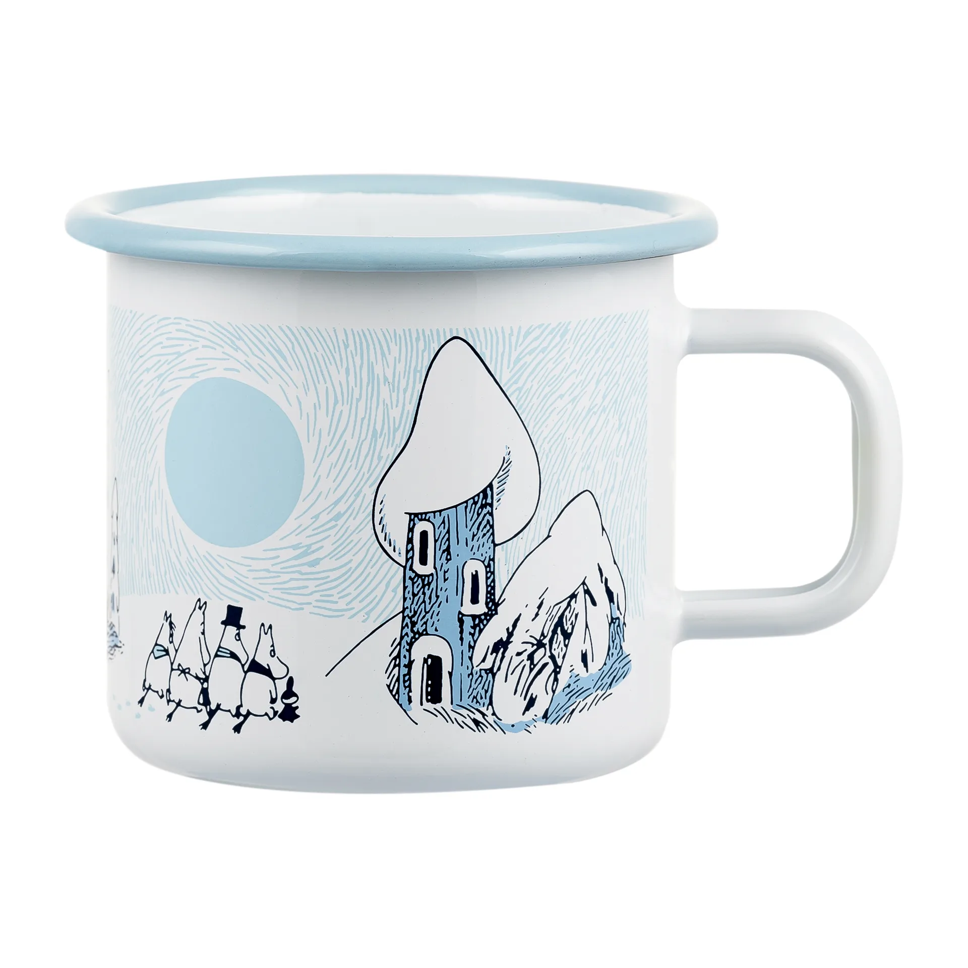姆明 enamel 马克杯 Snowy Valley 37 cl, 蓝色-白色 Muurla