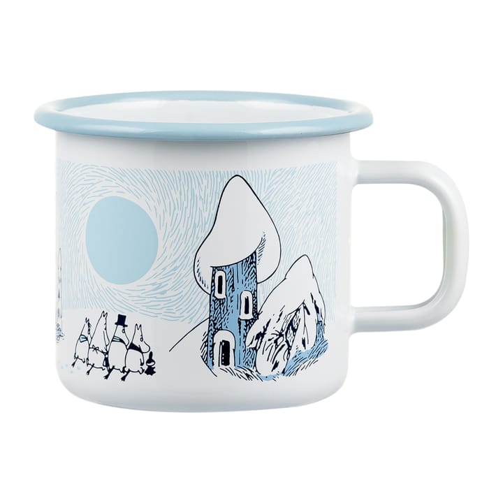 姆明 enamel 马克杯 Snowy Valley 37 cl, 蓝色-白色 Muurla