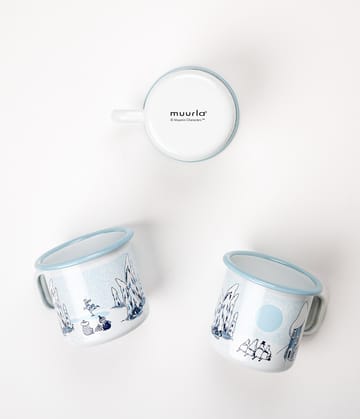 姆明 enamel 马克杯 Snowy Valley 37 cl - 蓝色-白色 - Muurla
