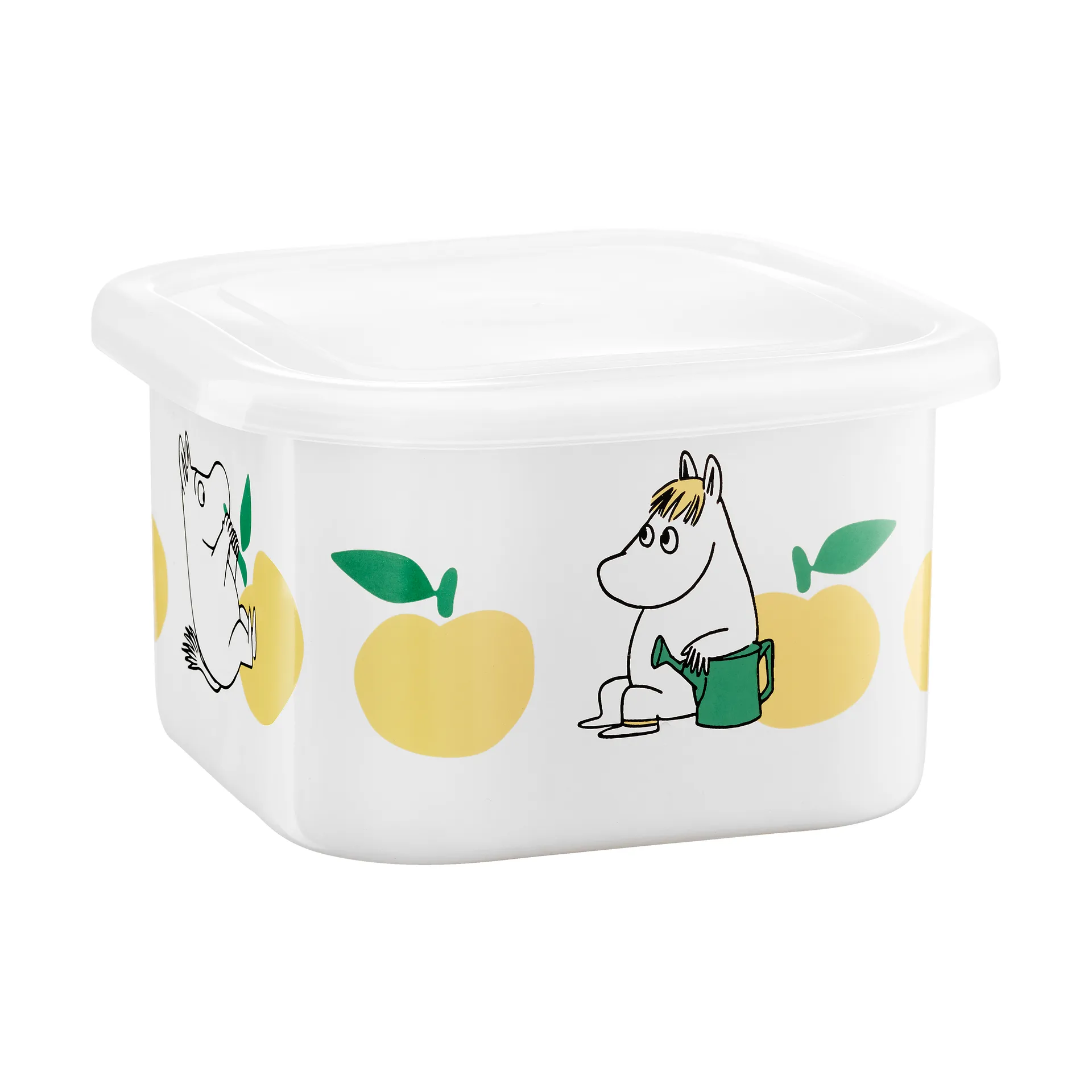 姆明 enamel tin （含盖子） 1 L, Joyfull Apples-黄色 Muurla