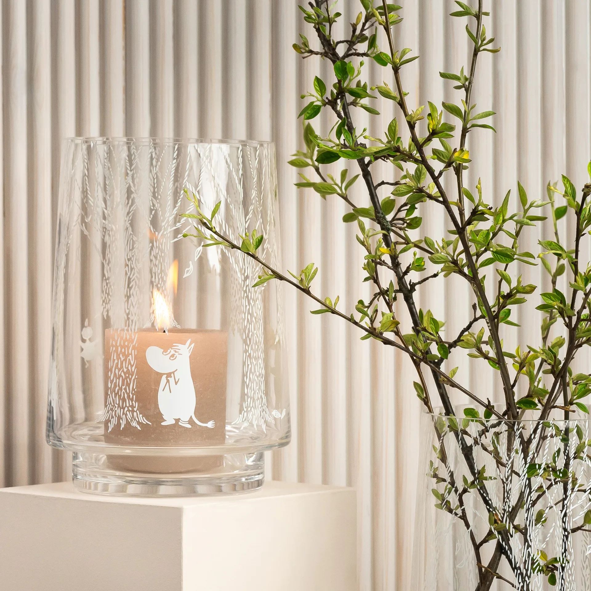 In the Woods lantern/ 花瓶  20 cm, clear-白色 Muurla