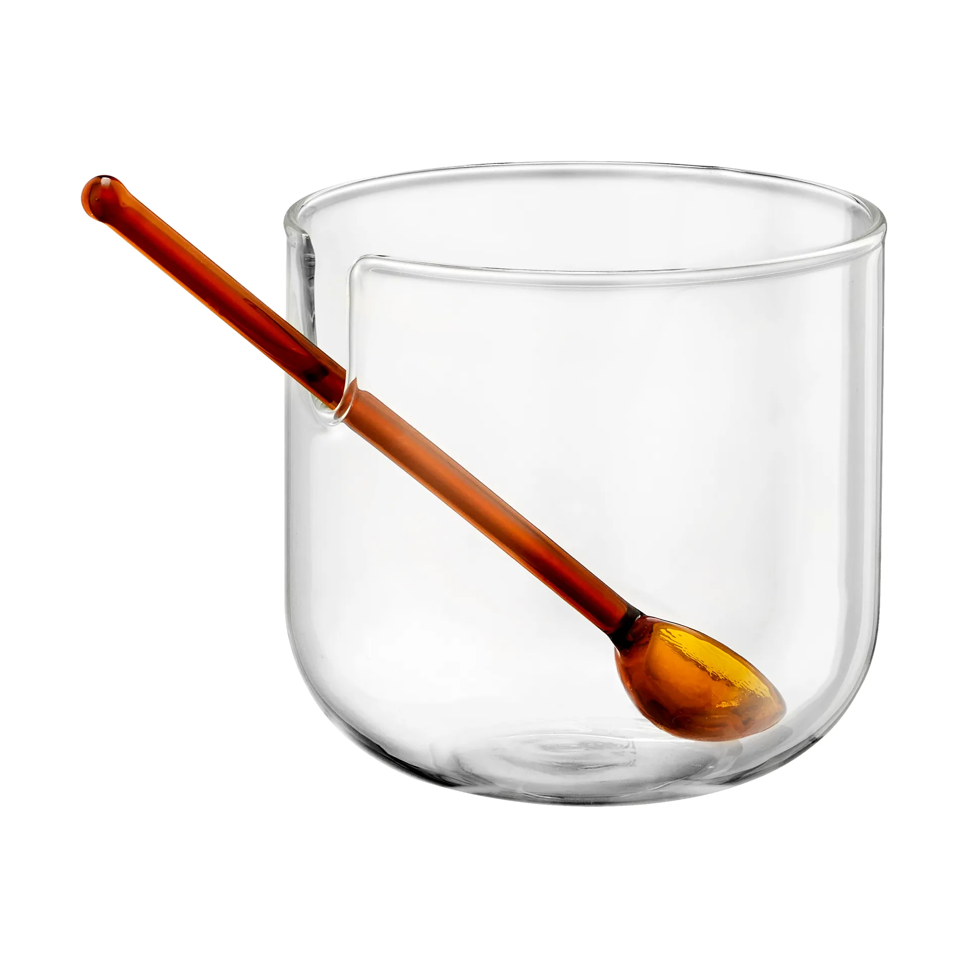 Loop 糖罐 incl 勺子 Ø14 cm, 透明-粉色-amber Muurla